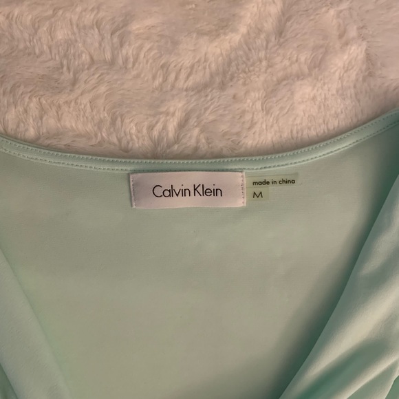 Calvin Klein Sea Foam Green / Mint Draped Top - Picture 4 of 5